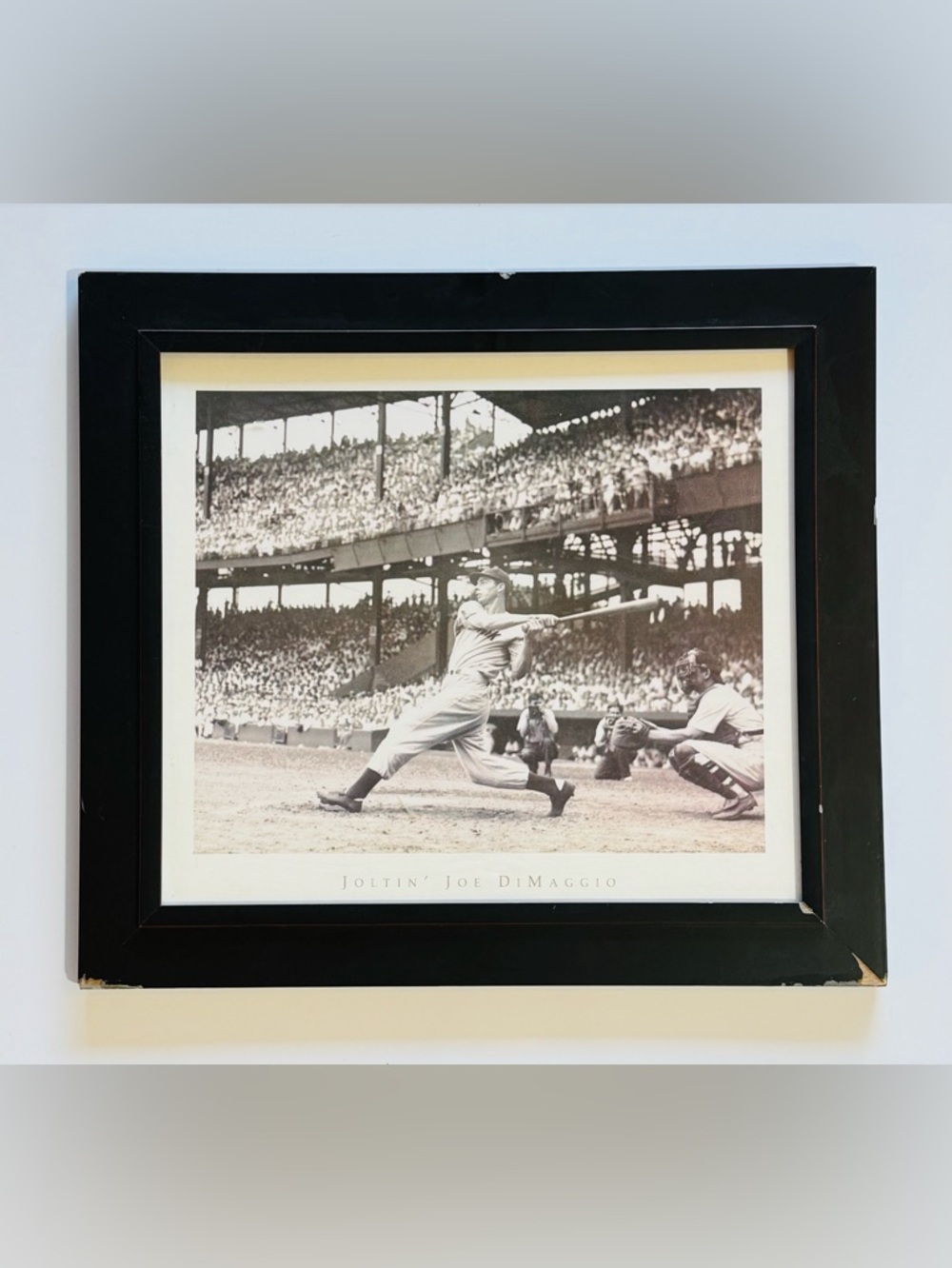 Joltin' Joe DiMaggio Framed Photo Print - Sepia Black & White